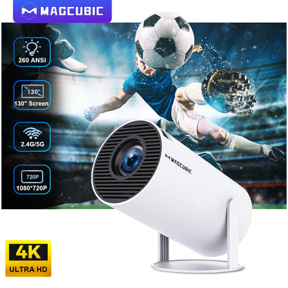 Projecteur Portable Magcubic HY300 Pro - Android 11, 4K, Double Wifi, 260 ANSI, 180° Flexible, BT5.0, Cinéma Extérieur